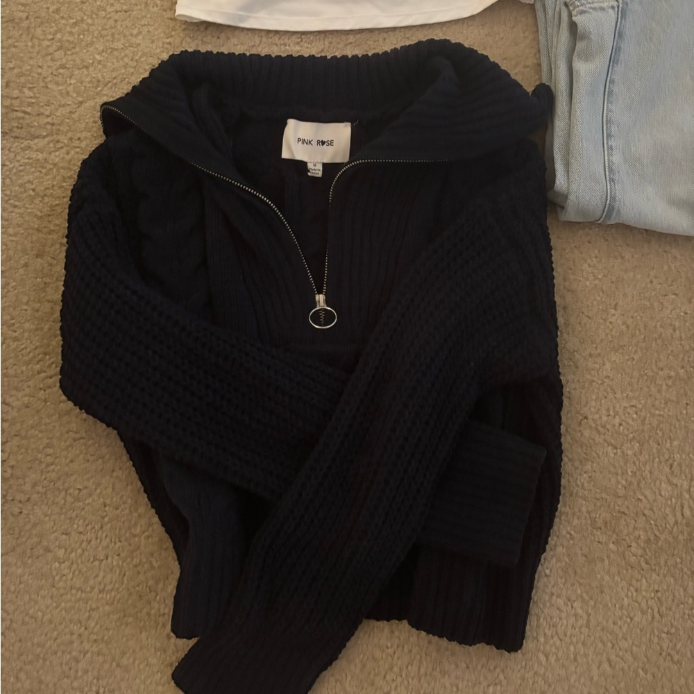 navy sweater